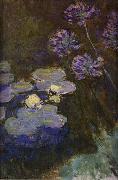 Water Lilies and Agapanthus Lilies, Claude Monet